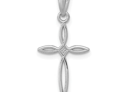 14k White Gold Passion Cross Charm (Style REL117)
