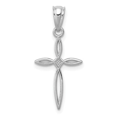 14K white gold cross charm