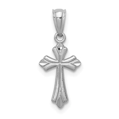 14K white gold cross charm