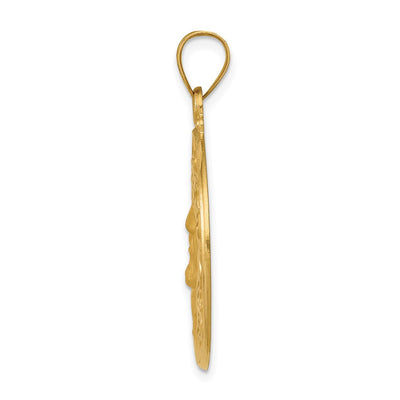 14K Head of Christ Medal Hollow Round Pendant