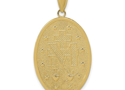 14K gold miraculous medal pendant, further view