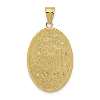 14K Miraculous Medal Pendant, 38 x 20.5mm