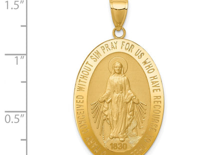 14K gold miraculous medal pendant, another view