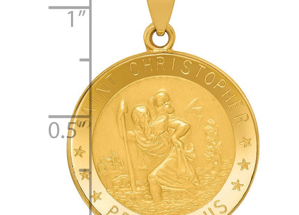 14k Saint Christopher Medal Hollow Pendant (Style REL137)