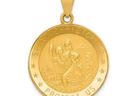 14k Saint Christopher Medal Hollow Pendant (Style REL137)