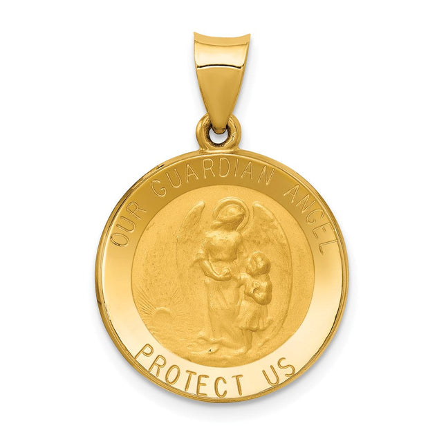 14k Saint Anthony Medal Hollow Pendant, 31.5 x 23mm