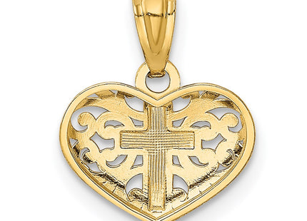 14k Yellow & Rhodium Pendants Style REL158 - Classique Jewelry Inc.
