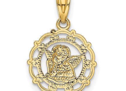14k Yellow & Rhodium Pendants Style REL163 - Classique Jewelry Inc.