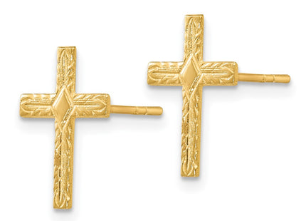 14k Yellow Gold Earrings Style REL171 - Classique Jewelry Inc.