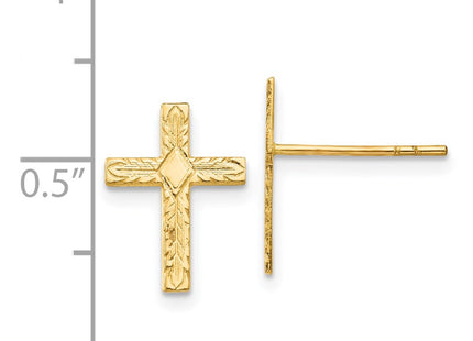 14k Yellow Gold Earrings Style REL171 - Classique Jewelry Inc.