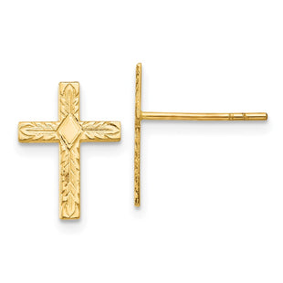 14k Yellow Gold Earrings Style REL171 - Classique Jewelry Inc.