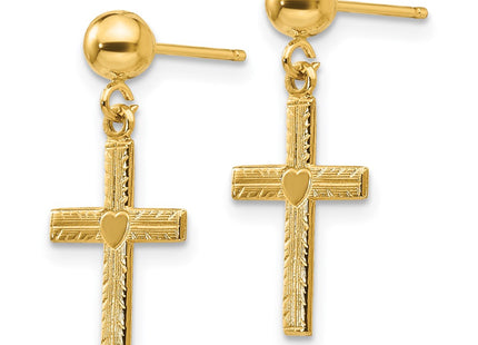 14k Yellow Gold Earrings Style REL173 - Classique Jewelry Inc.