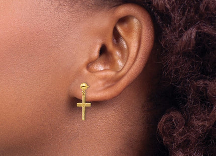 14k Yellow Gold Earrings Style REL173 - Classique Jewelry Inc.