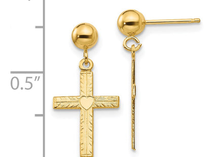 14k Yellow Gold Earrings Style REL173 - Classique Jewelry Inc.