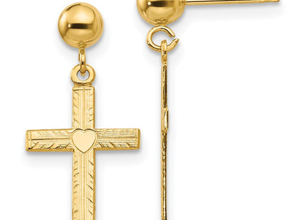 14k Yellow Gold Earrings Style REL173 - Classique Jewelry Inc.