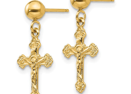 14k Yellow Gold Earrings Style REL179 - Classique Jewelry Inc.