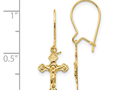 14k Yellow Gold Earrings Style REL183 - Classique Jewelry Inc.