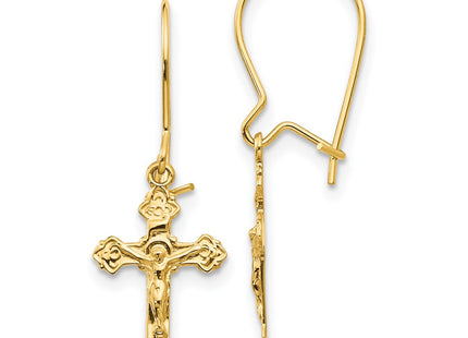 14k Yellow Gold Earrings Style REL183 - Classique Jewelry Inc.