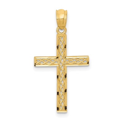 14K gold cross pendant