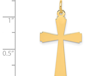 14K gold cross charm, further view