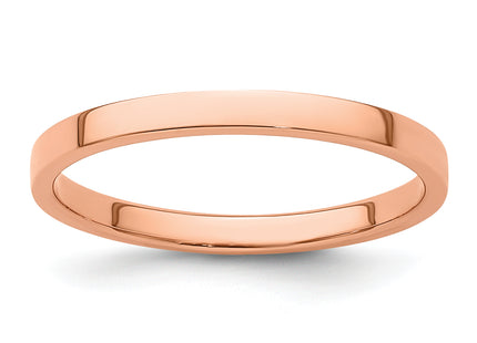 14K rose gold wedding band, further view