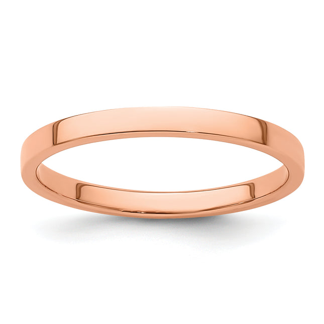 14K rose gold wedding band, further view