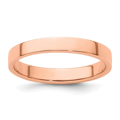 14K Rose Gold Lightweight Flat Wedding Band