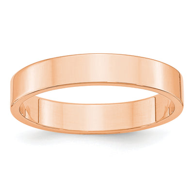 14K Rose Gold Lightweight Flat Wedding Band