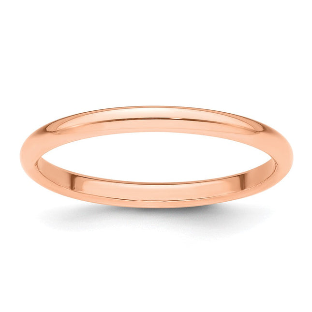 14k Rose Gold Half-Round Wedding Band