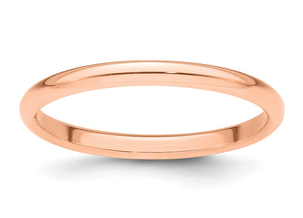 14K rose gold wedding band, another view
