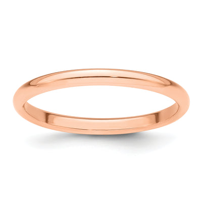 14K Rose Gold Half Round Wedding Band