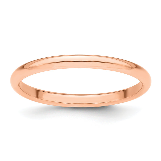 14K rose gold wedding band, another view