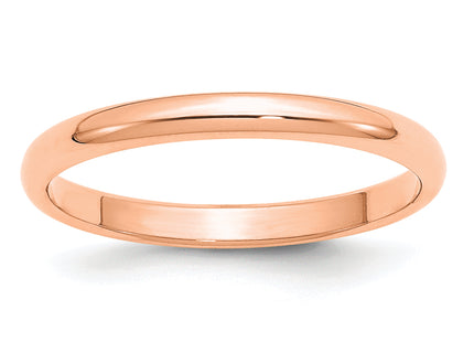 14K rose gold wedding band, further view