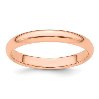 14K Rose Gold Half Round Wedding Band
