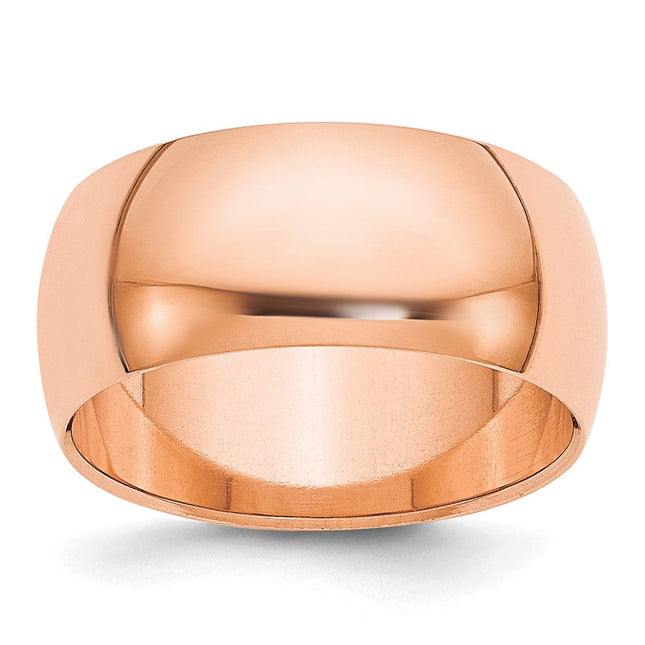 14k Rose Gold Half Round Wedding Band