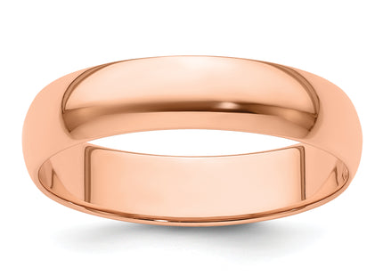 14k Rose Gold Lightweight Half Round Wedding Band