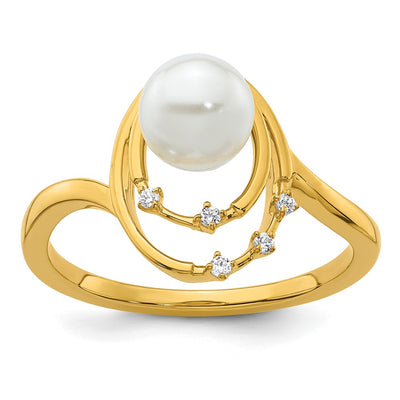 14K gold diamond oval ring
