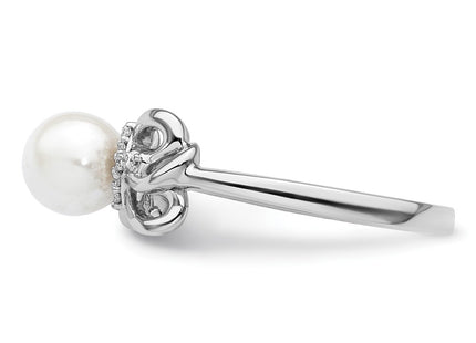 14K white gold diamond ring, another view