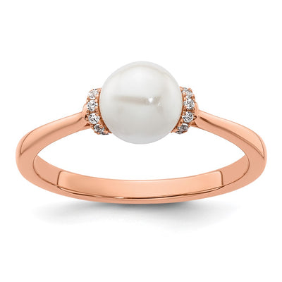 14K rose gold diamond ring