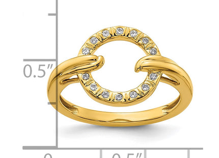 14K Polished Diamond Open Circle Fashion Ring (Style RM10205-008-YAA)