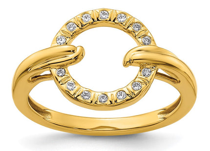 14K Polished Diamond Open Circle Fashion Ring (Style RM10205-008-YAA)