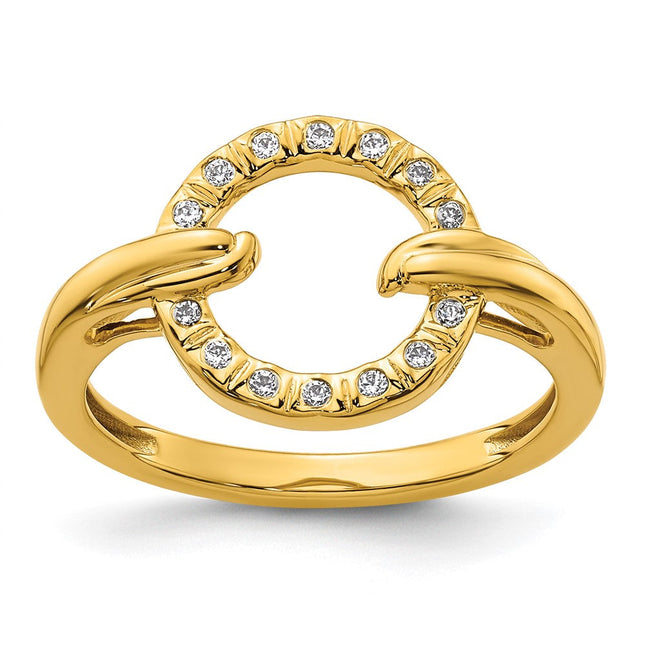 14K gold diamond circle ring