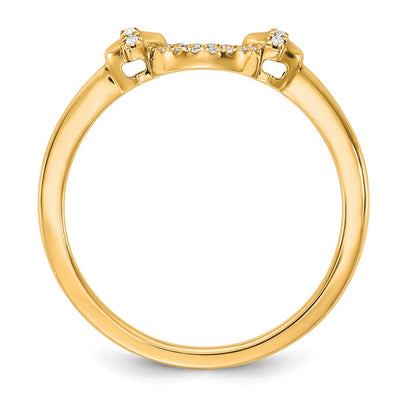 14K Polished Diamond Open Circle Fashion Ring