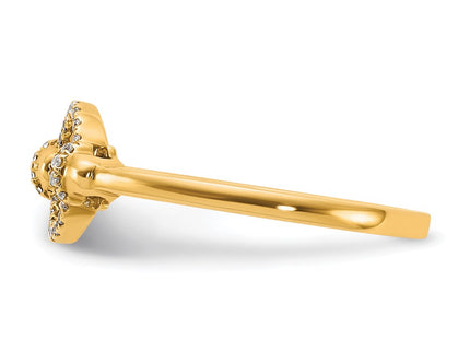 14K gold diamond circle ring, alternate view