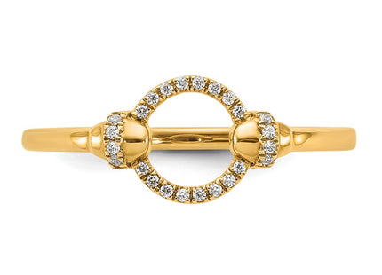 14K gold diamond circle ring, another view