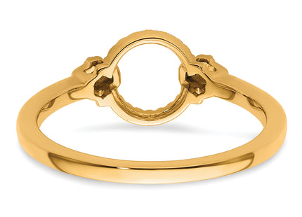 14K Polished Diamond Open Circle Fashion Ring