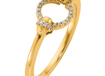 14K Polished Diamond Open Circle Fashion Ring