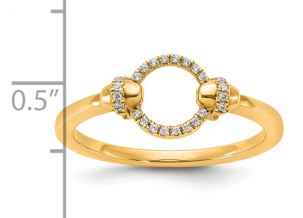 14K Polished Diamond Open Circle Fashion Ring