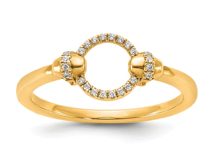 14K Polished Diamond Open Circle Fashion Ring