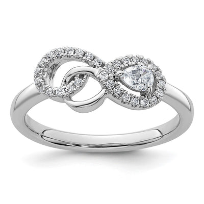 14K white gold diamond infinity ring